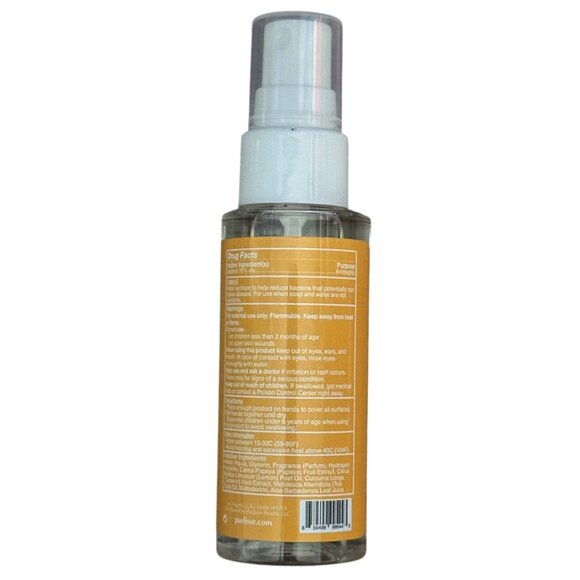 Purlisse Hand Sanitizer Mist Antiseptic Scented Papaya Tumeric 1.7oz/50mL - Picture 2 of 2